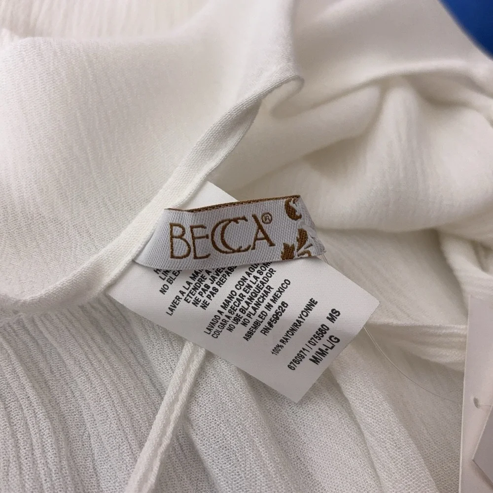 BECCA By Rebecca Virtue Tunic Cover Up Womens Size M/L White Swim Resort‎